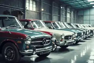 Mixed condition vehicles in auto wrecking yard Mixed condition vehicles in auto wrecking yard